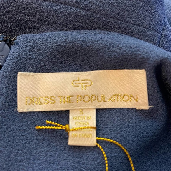 Dress The Population Grahite Blue Brooke Gown NWT Size Small - Picture 10 of 11